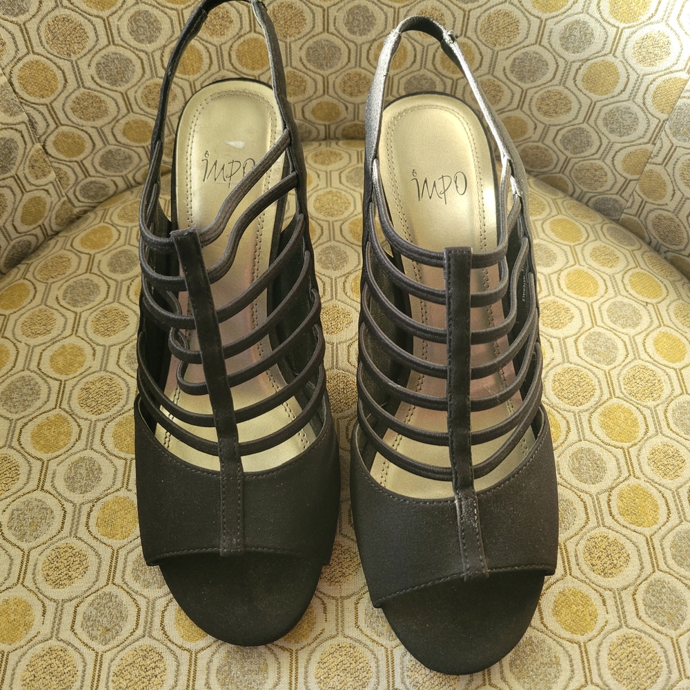 Impo Elegant Black Strappy Heels